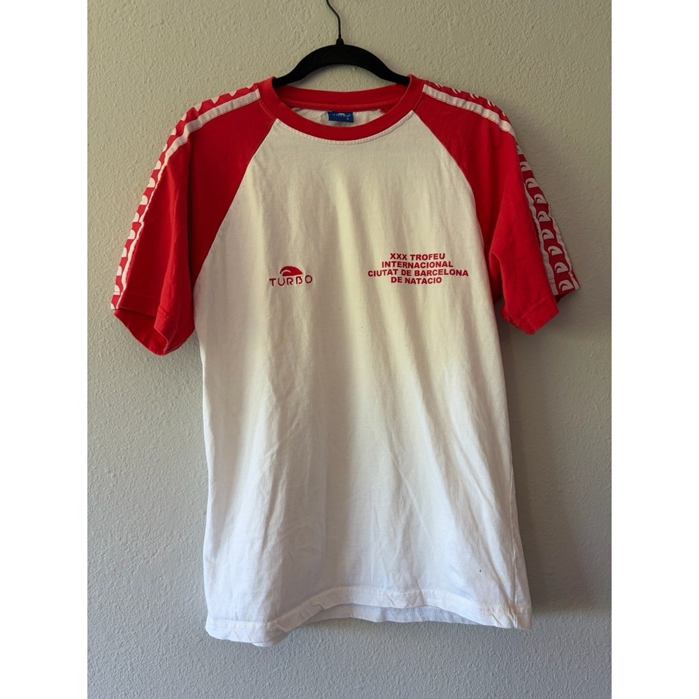 Vintage Turbo Brand ShortSleeve Tshirt Barcelona Swimming Competition Size Small